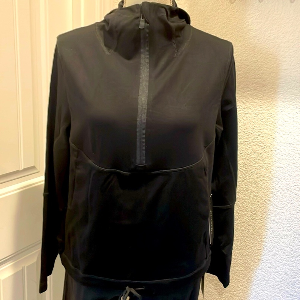 Rachel Zoe 1/2 zip pullover hoodie. Brushed rayon blend w/side front pkts. NWOT